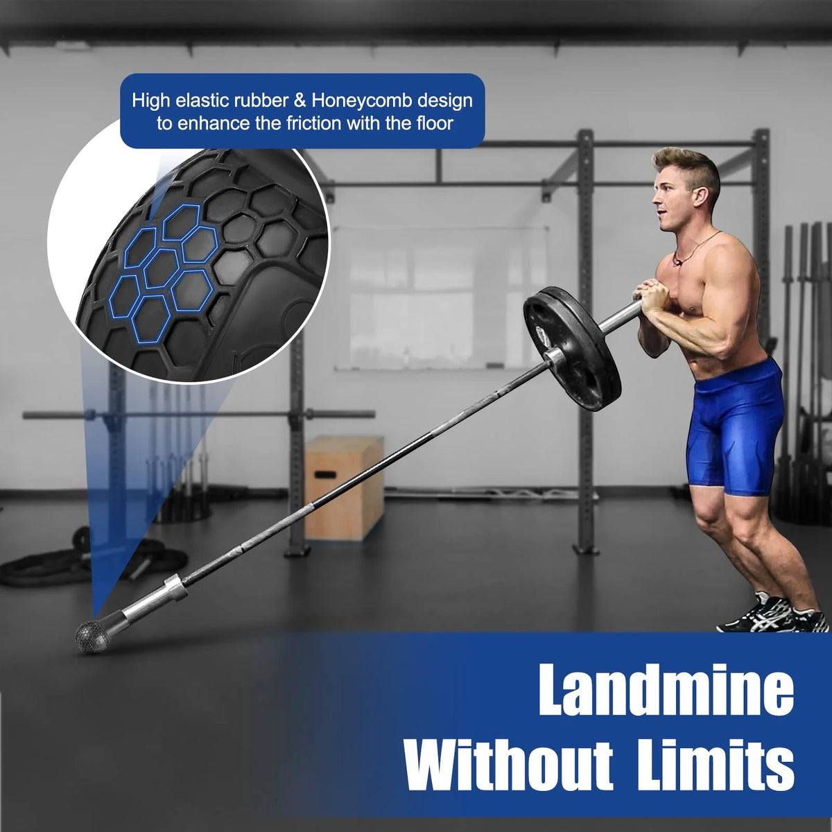 Landmine Attachment for Barbell, Fits 2 Inch Olympic Bars, Natural Rubber O41644
