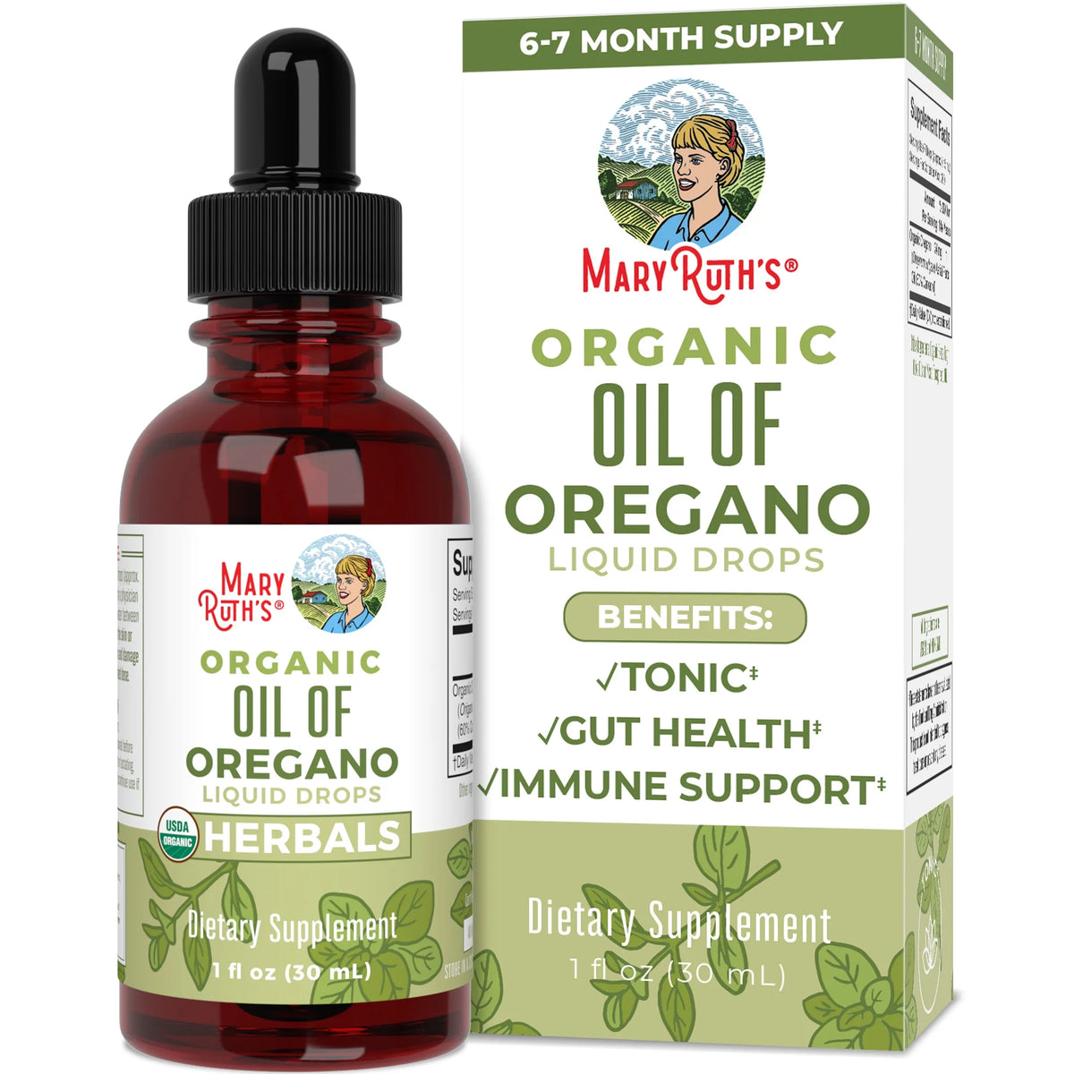 USDA Organic Oil of Oregano Liquid Drops, 1 fl oz / 30ml J3909