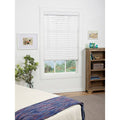 White Cordless Faux Wood Blind U7031