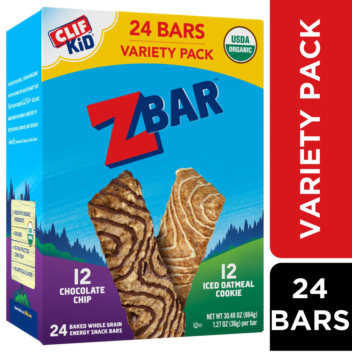 Chocolate Chip and Iced Oatmeal Cookie Soft Baked Whole Grain Snack Bars 24 Count N3679