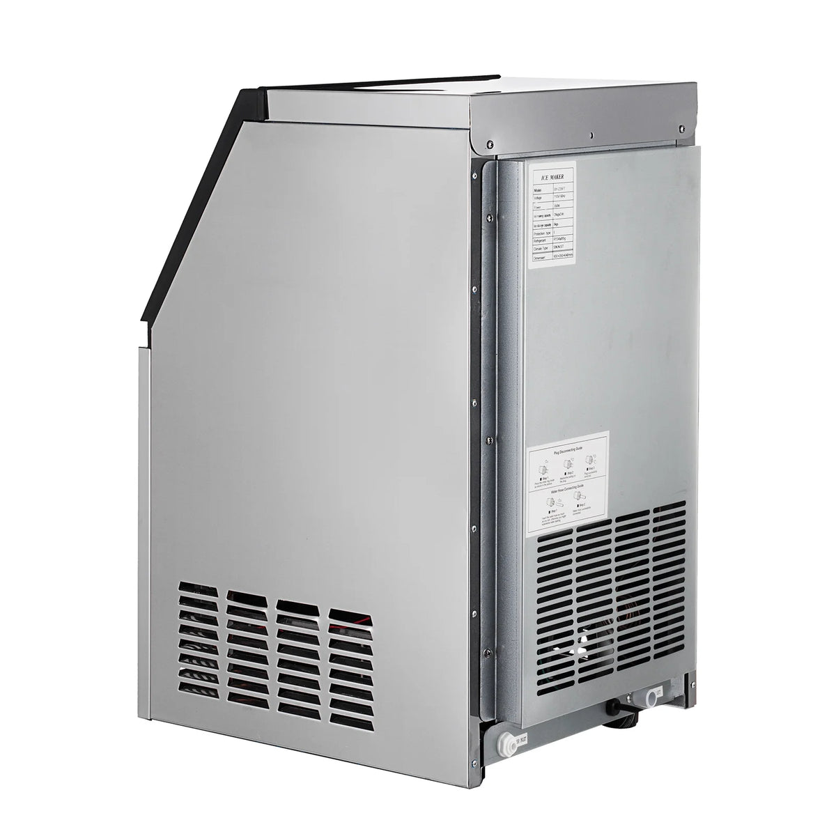 Commercial Ice Maker Machine 150LBS/24H Stainless Steel Freestanding Ice Cube Maker Q75283