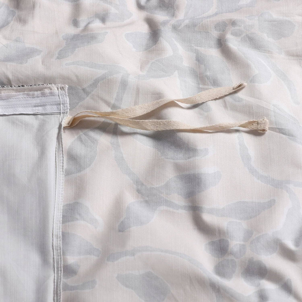 Grey and Tan Cotton Percale Reversible Duvet Cover Set - Queen X2255
