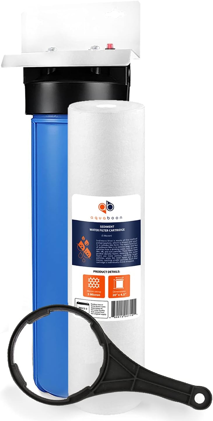 20 x 4.5 Whole House Water Filter System with Bracket and 5 Micron Sediment Filter Cartridge D363347