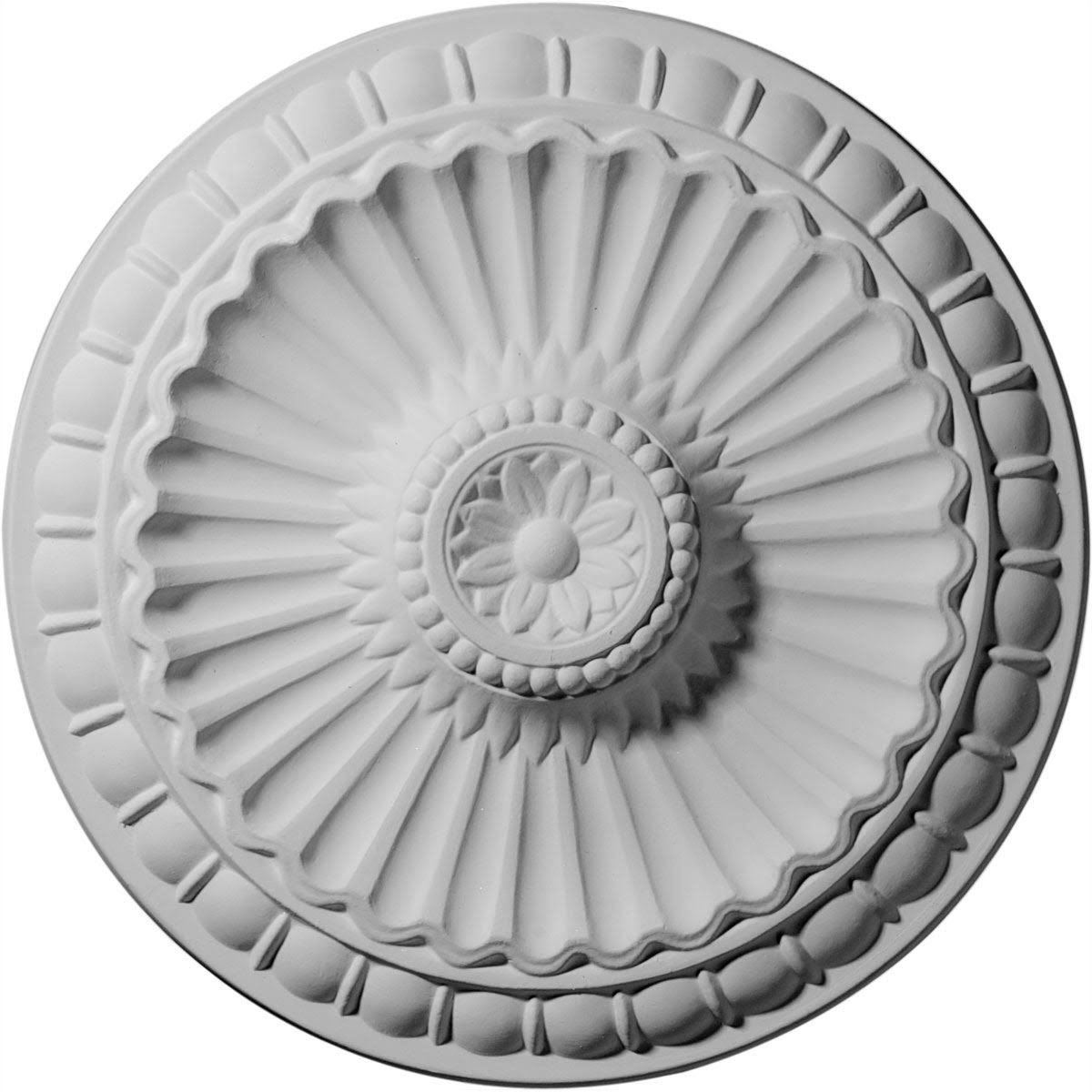 11 1/4x22OD x 1 1/8x22P Hand-Painted Ceiling Medallion B176