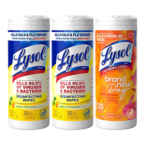 Lysol Disinfectant Wipes, Lemon and Lime Blossom, 80 Count (Pack of 3) Q75789