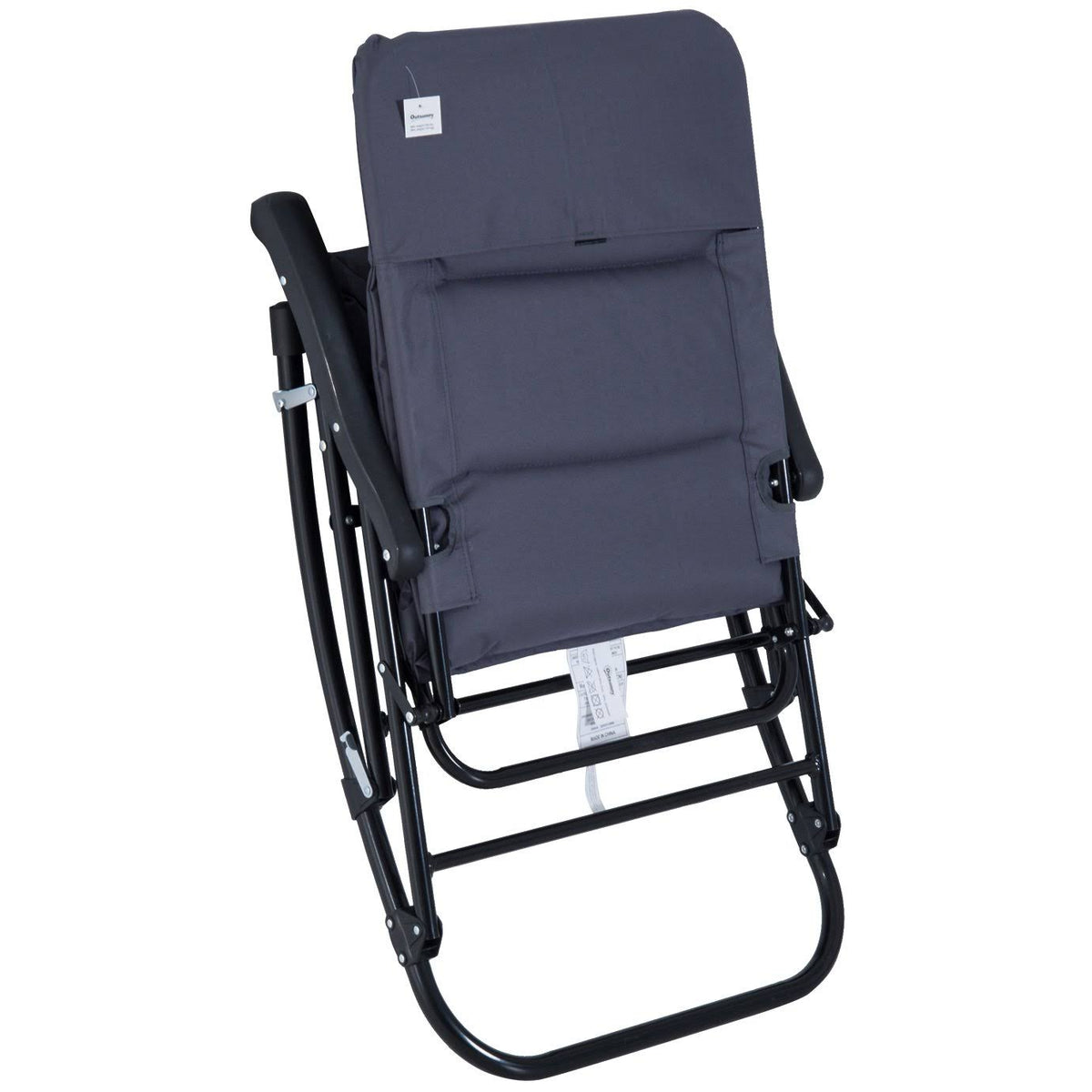 Blue Folding Padded Outdoor Camping Rocking Chair Set X295570