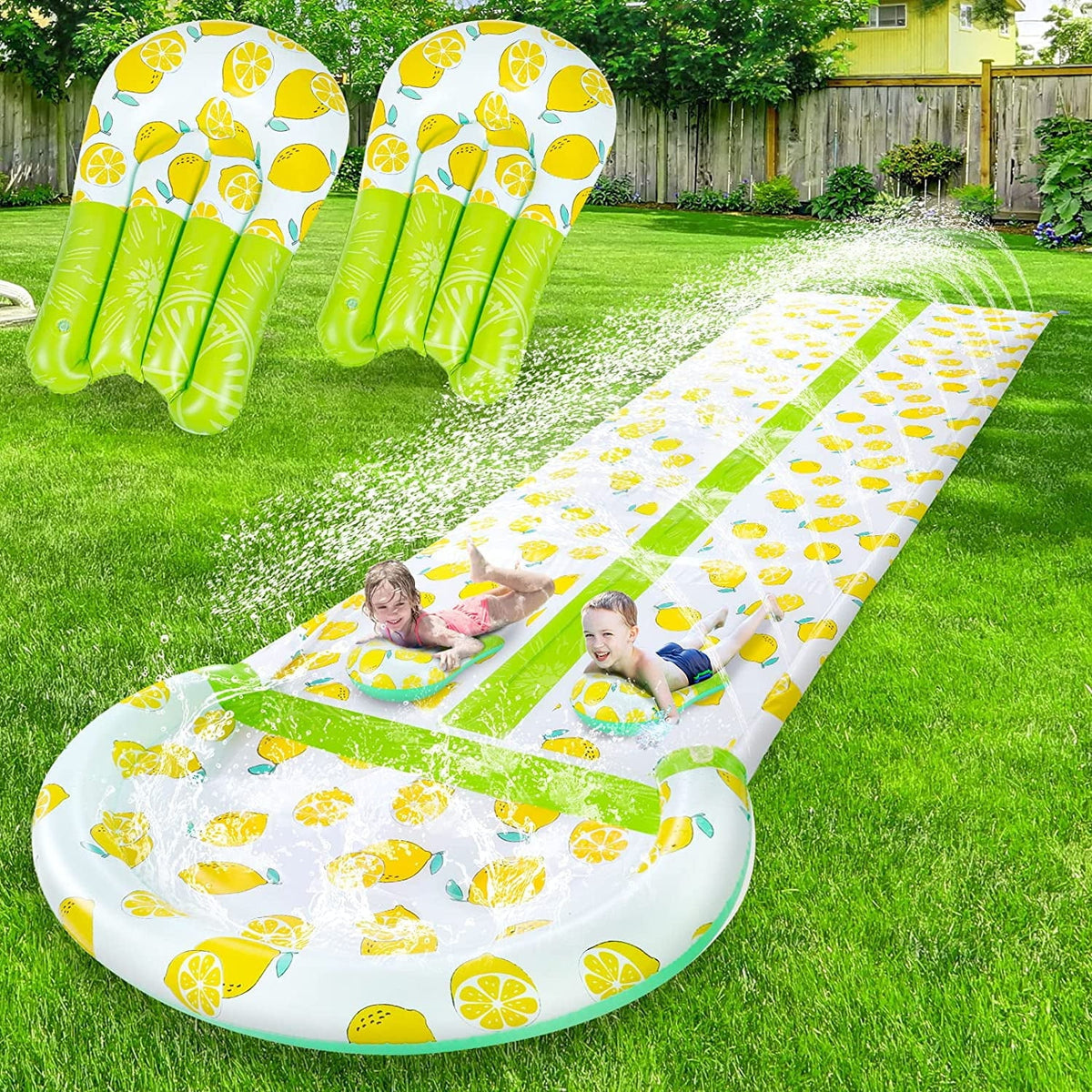 Inflatable Water Slide with Sprinkler and 2 Body Boards S605