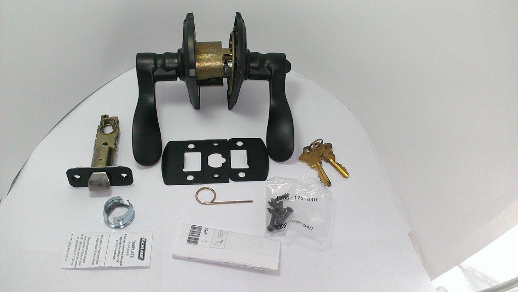 Champagne Camelot Rose Keyed Entry Lock with Latch and Strike, Aged Bronze Finish R518236
