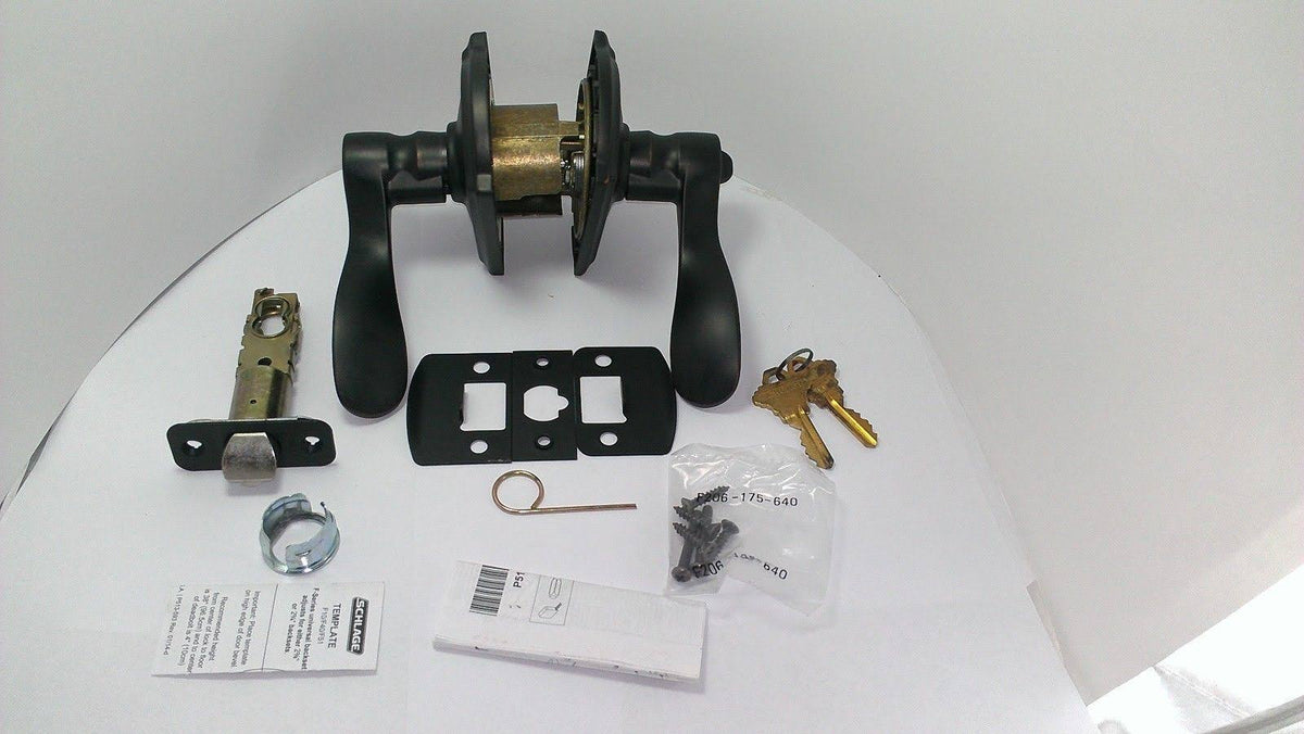 Champagne Camelot Rose Keyed Entry Lock with Latch and Strike, Aged Bronze Finish R518236