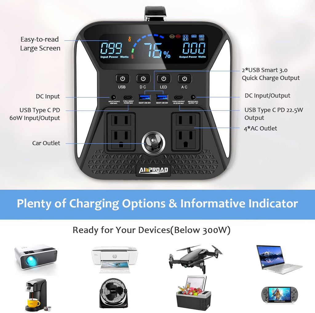 Portable Power Station 300Wh with AC/DC/QC USB Ports J56451