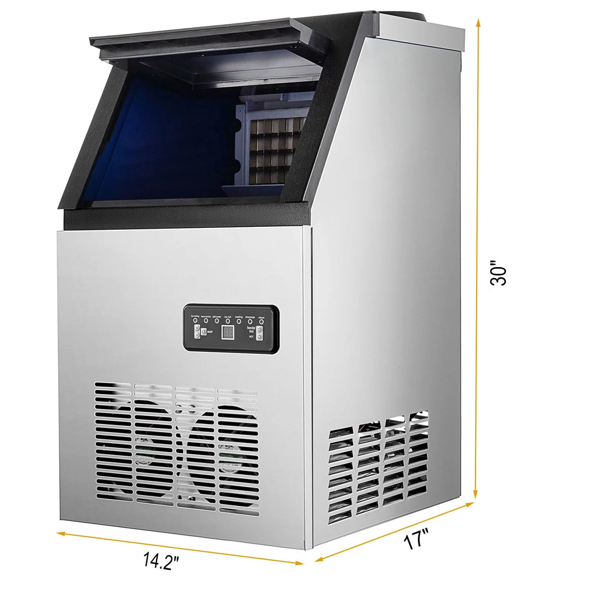 Commercial Ice Maker Machine 150LBS/24H Stainless Steel Freestanding Ice Cube Maker Q75283