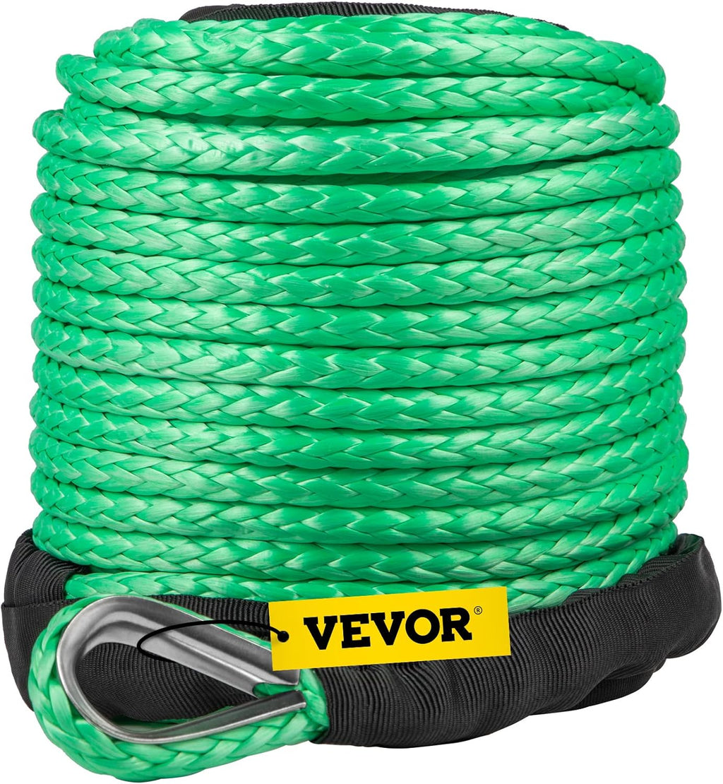 Green Synthetic Winch Rope 5/16 Inch X 100FT 12000 LBS W32283