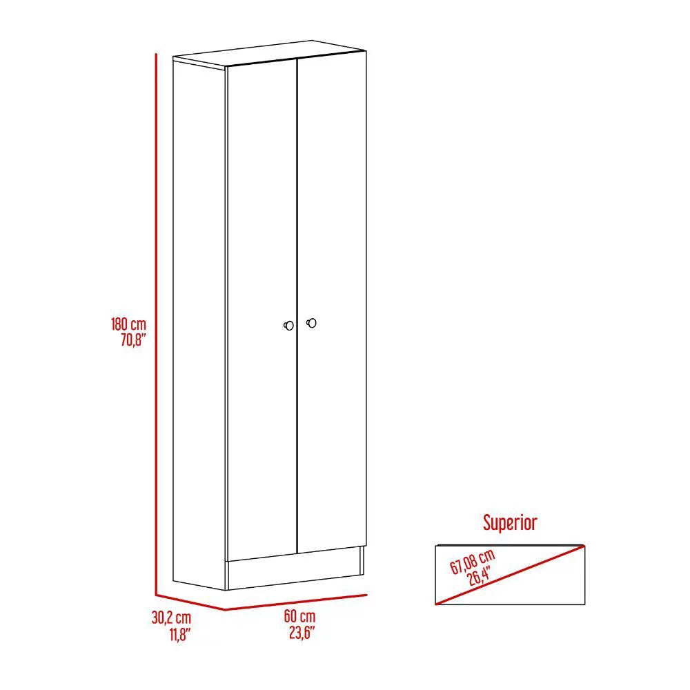 White Washed Oak 2-Door Storage Cabinet W351
