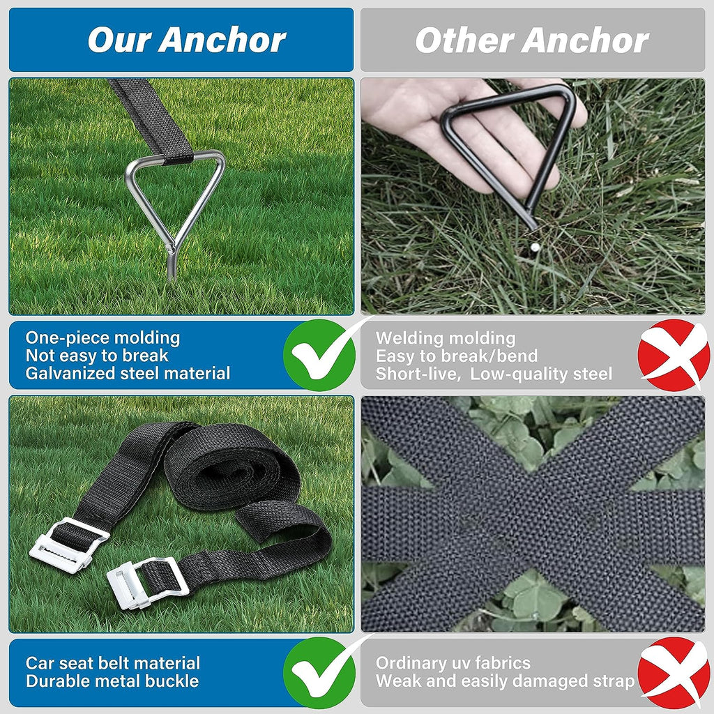 Corkscrew Shape Steel Stakes Anchor Kit with T Hook Y4897