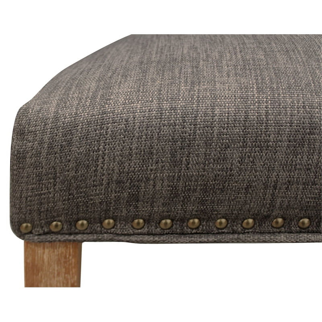 22" Mid-Century Linen Fabric Solid Wood Side Chair in Dark Gray Set of 2 B272