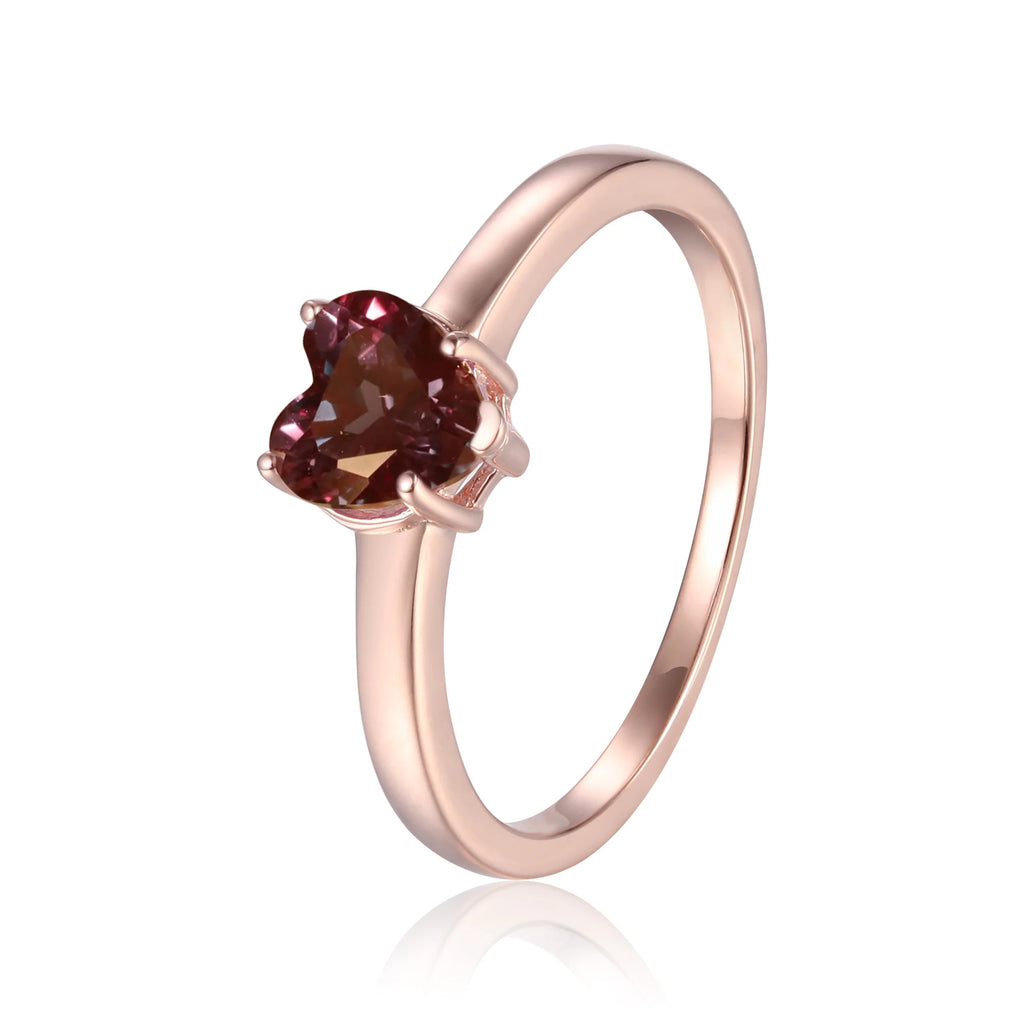 Rose Gold Plated Sterling Silver Alexandrite Solitaire Engagement Ring D4629