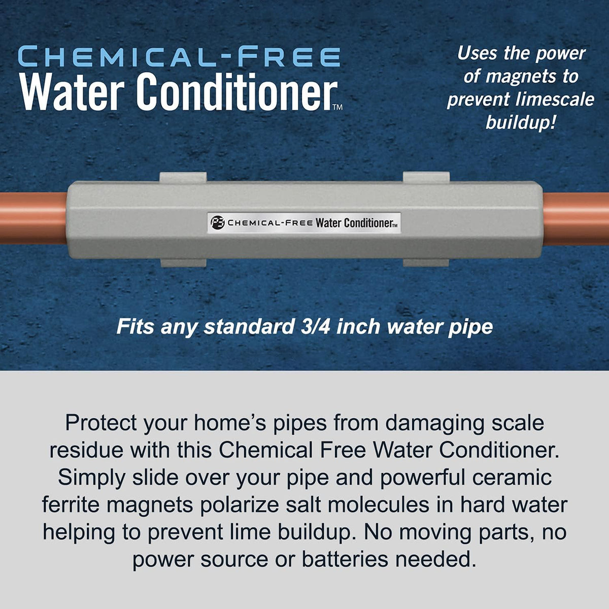 Chemical Free Water Conditioner for Standard 3/4-Inch Pipes N6126