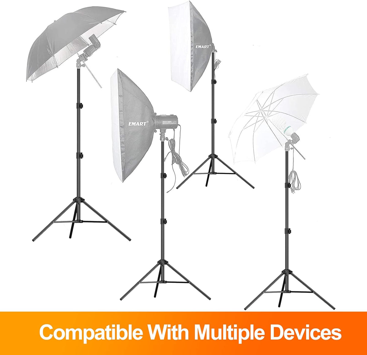 7 Ft Portable Light Stand with Carry Case, 2 Pack G385