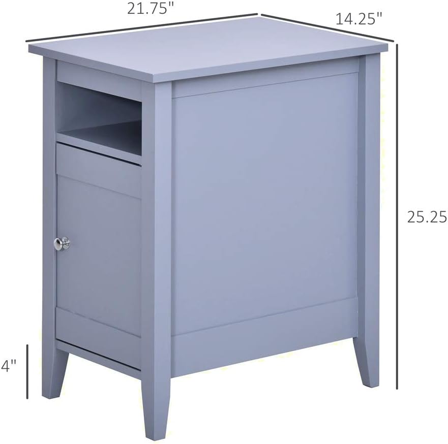 Grey End Table Cabinet Pack of 2 J9712