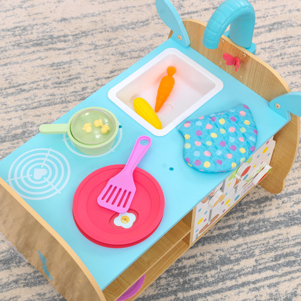 Wooden Toddler Kitchen Activity Center with 23 Accessories T431657