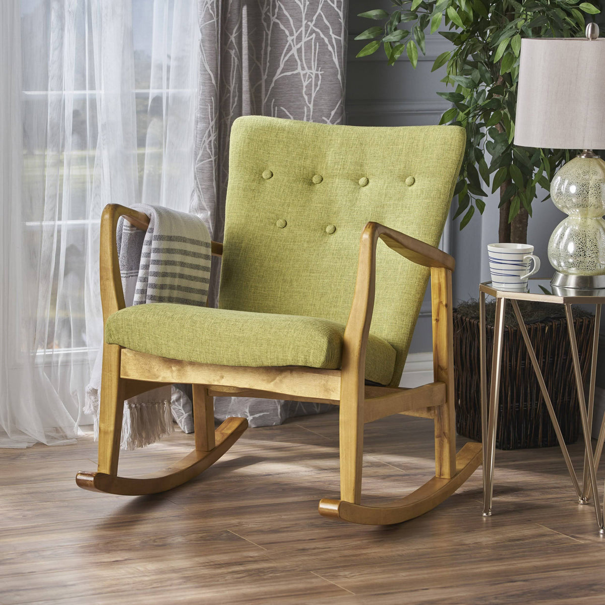 Grey Fabric Rocking Chair W141