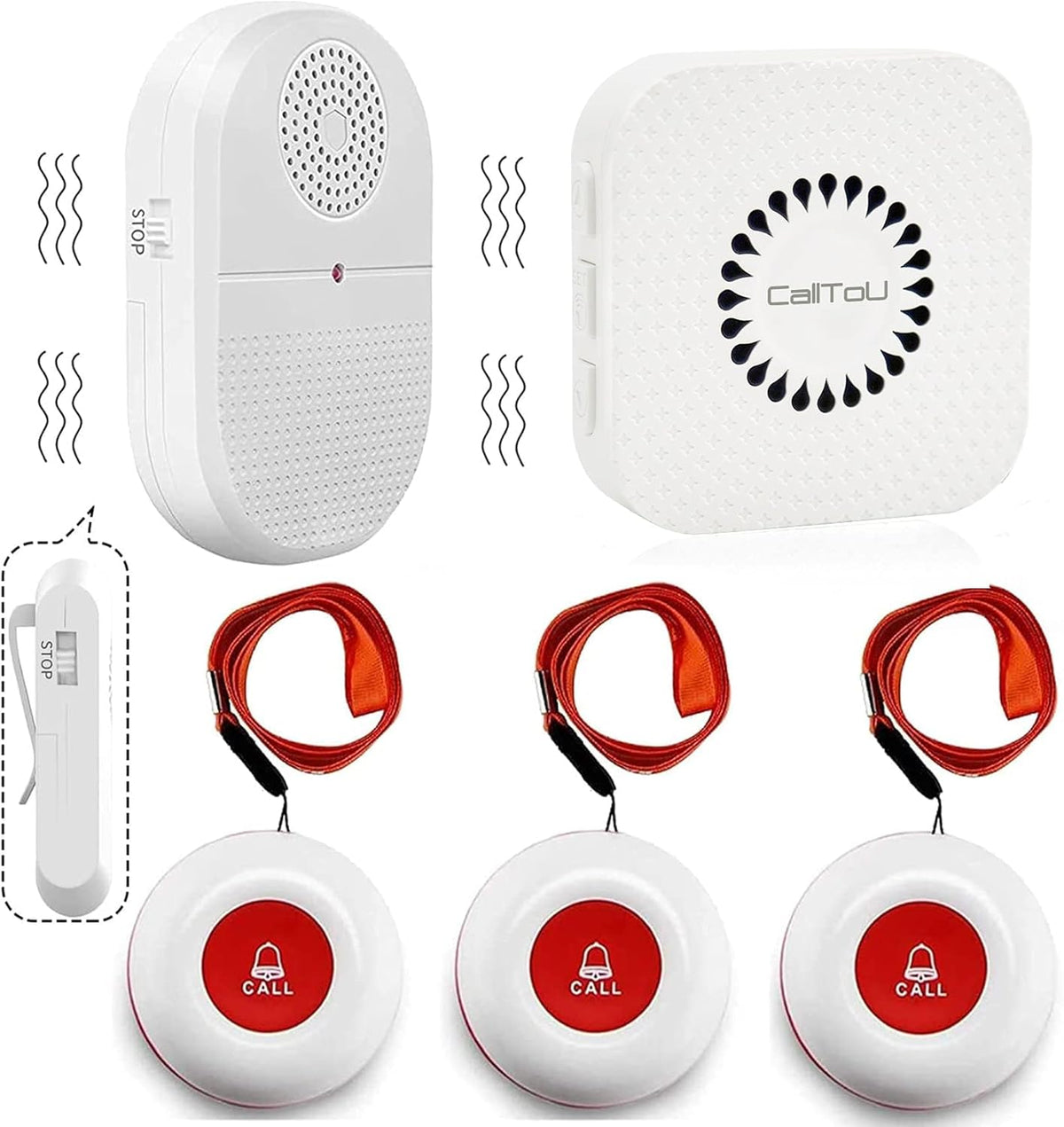 Wireless SOS Call Button Vibration Pager Nurse Calling Alert System R730410