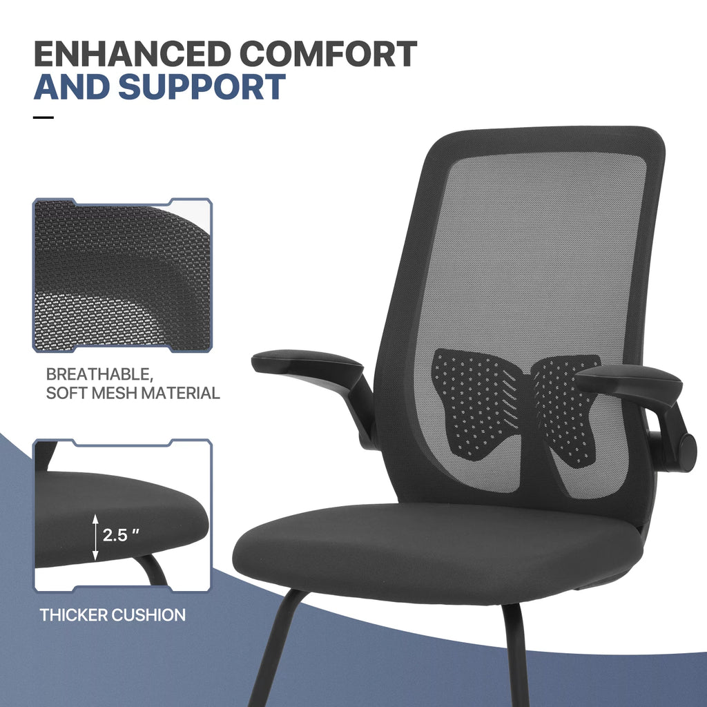 Black Set of 2 Mesh Office Chair with Lumbar Support V530987