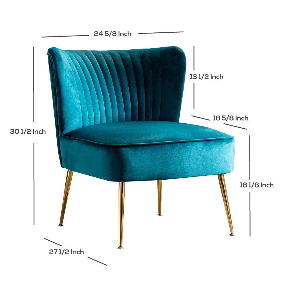 Orange Tufted Velvet Accent Chair R445783
