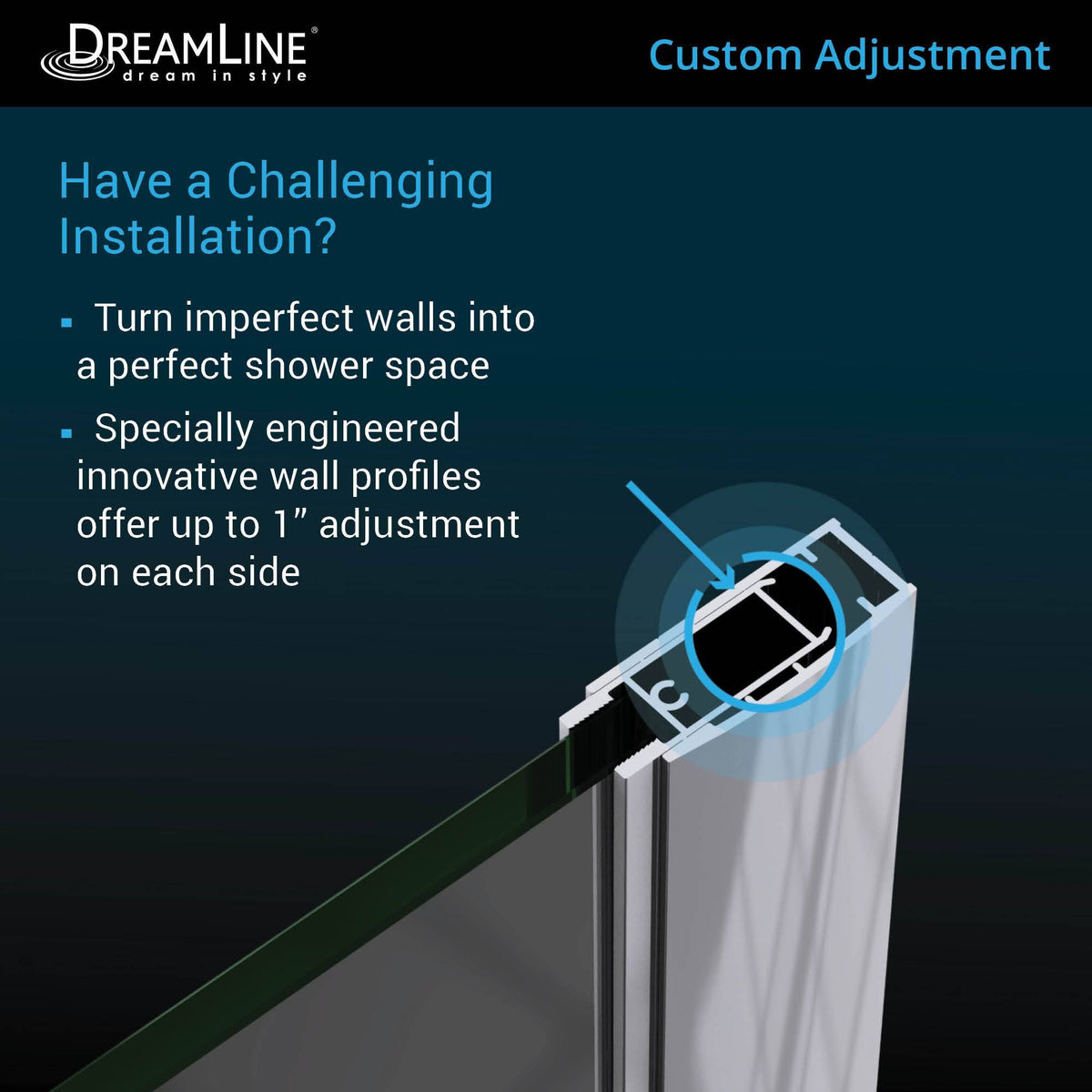 Frameless Pivot Shower Door, Chrome S30297