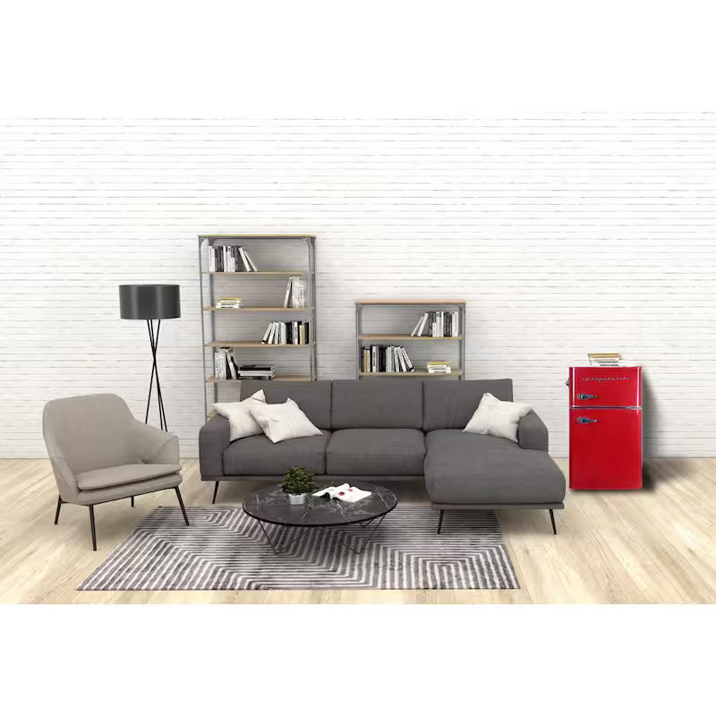 3.2 cu. ft. 2 Door Retro Mini Fridge in Red X312445