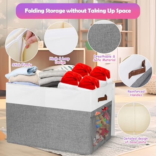 Extra Large Collapsible Toy Storage Box with Lid and Divider C231123