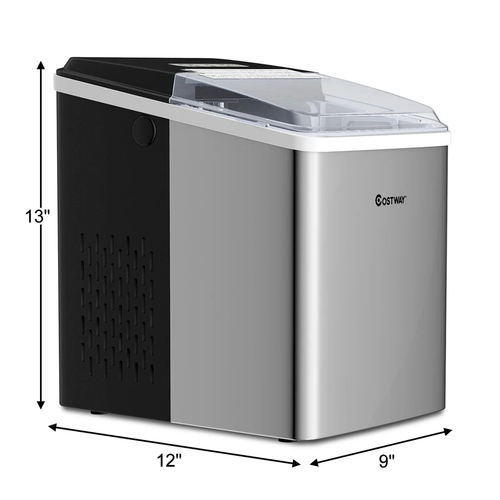 Stainless Steel Countertop Ice Maker with Scoop M472