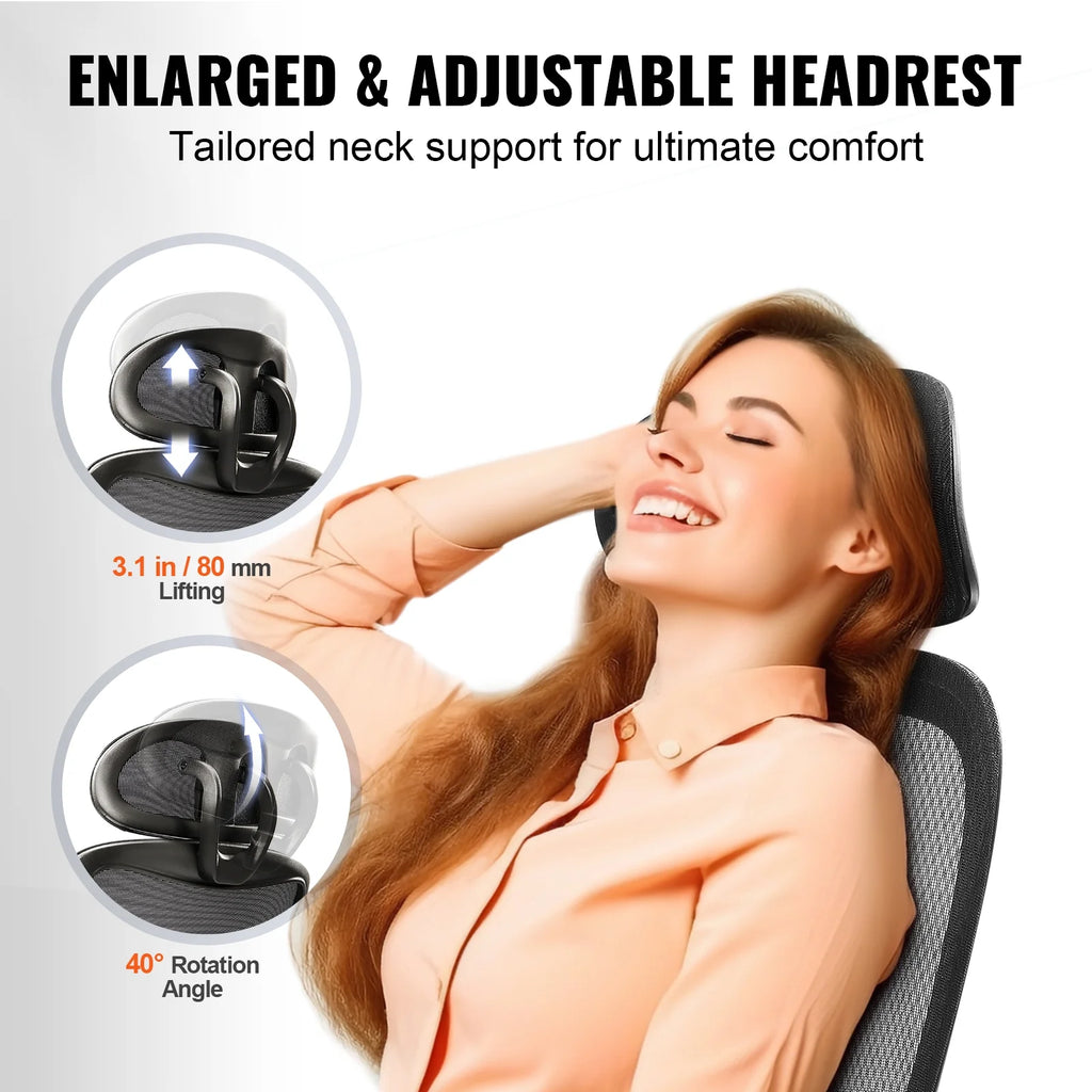 Ergonomic Mesh Office Chair with Lumbar and Head Support S510