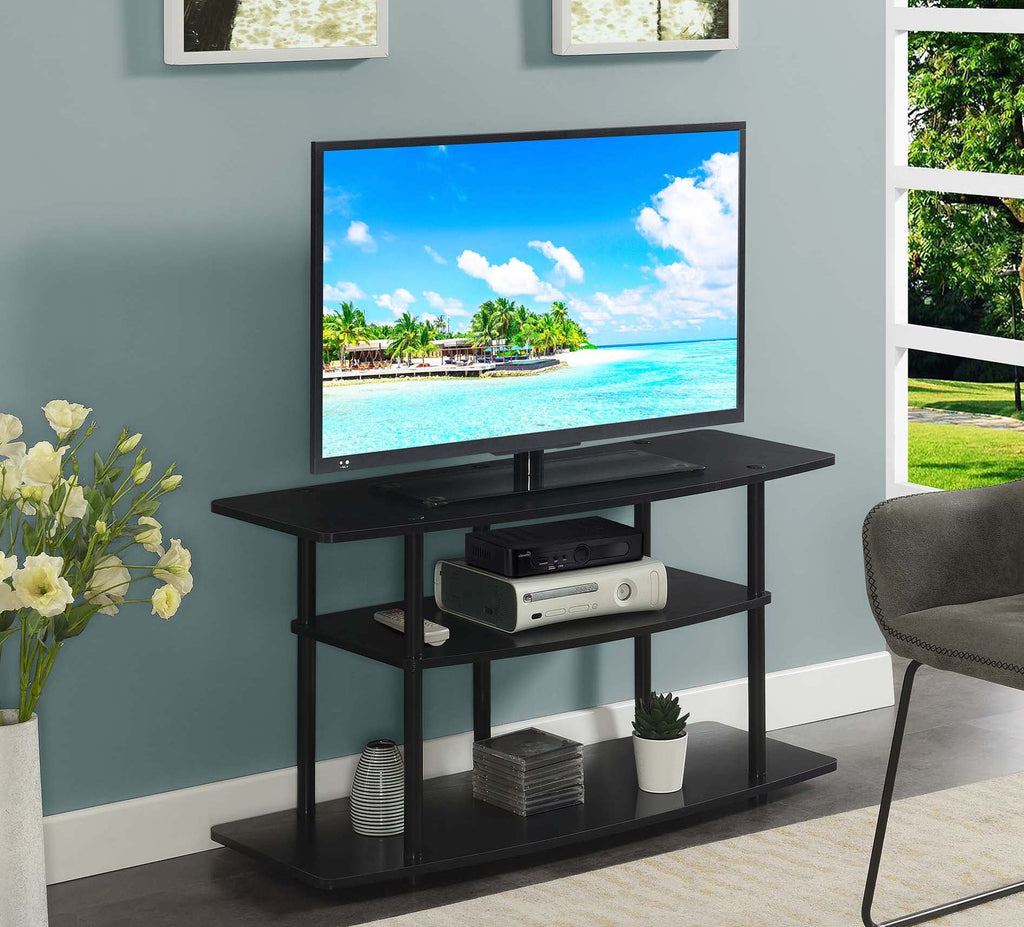 Black 3 Tier Wide TV Stand X36522