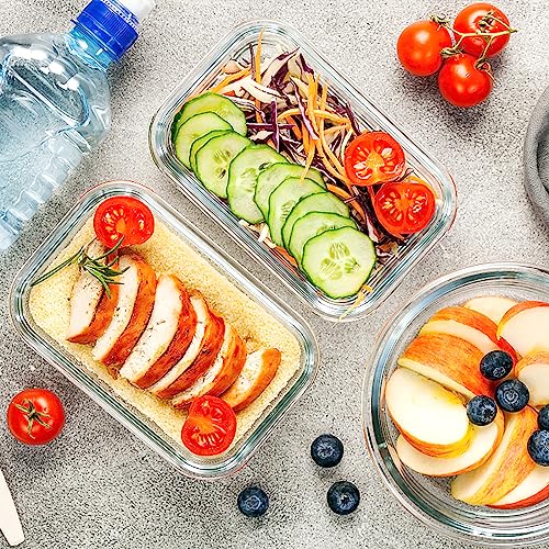 10 Pack Glass Meal Prep Containers with Lids G768