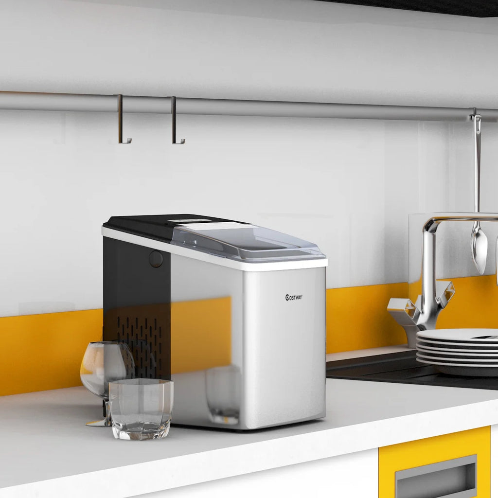 Stainless Steel Countertop Ice Maker with Scoop M472