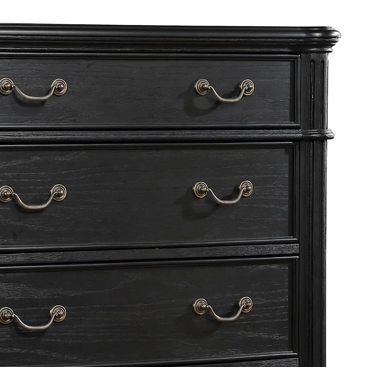 Black 5 Drawer Wood Dresser R5122