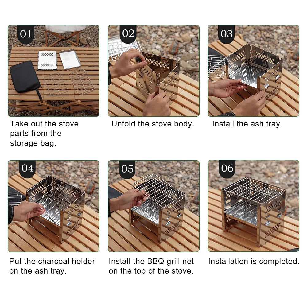Stainless Steel Wood Burning Stove A17222