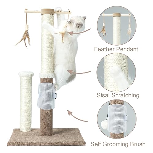 26 inch Sisal Cat Scratching Post with Hanging Ball Toy C1929