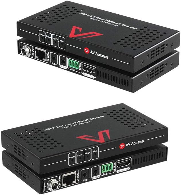 HDMI 2.0 HDBaseT Extender Over Cat5e/6a/Cat7 4K@60Hz 130ft PoE IR RS232 HDCP2.2 HDR CEC EDID E2188