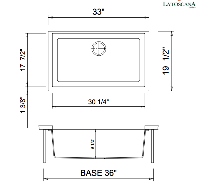 33x22 Single Basin Granite Undermount Sink J965650