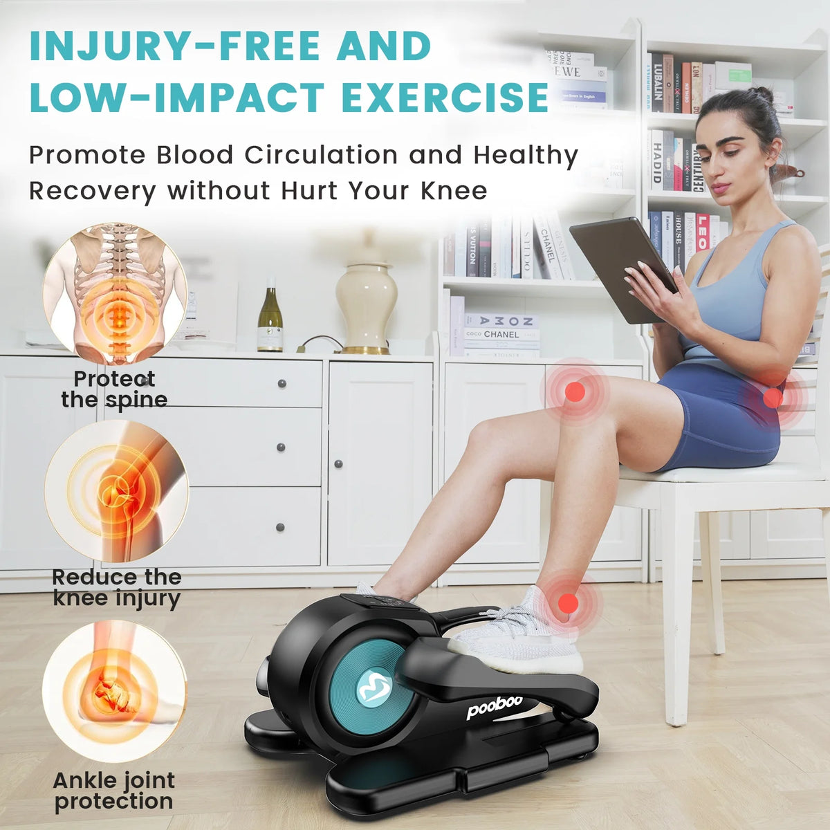 Under Desk Magnetic Elliptical Trainer with LCD Monitor Black T868986