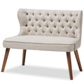 Mid-Century Upholstered 2-Seater Loveseat in Brown V281