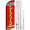 PHILLY CHEESESTEAK 15 Ft Tall Windless Swooper Flag Feather Banner Sign Kit L1428
