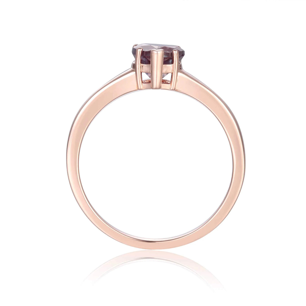 Rose Gold Plated Sterling Silver Alexandrite Solitaire Engagement Ring D4629