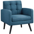 Yellow Tufted Accent Arm Chair with Rubber Wood Leg C497