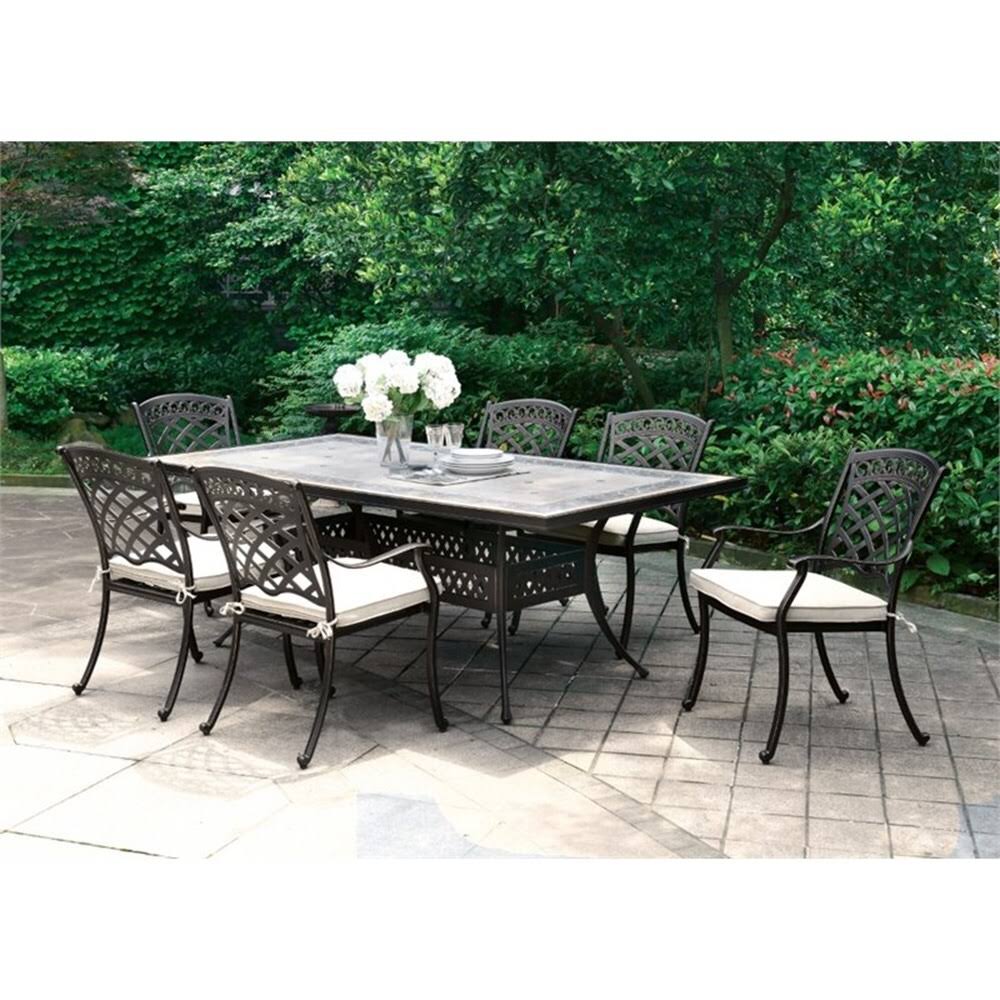 Black Aluminum Patio Dining Arm Chair Set of 2 L8376