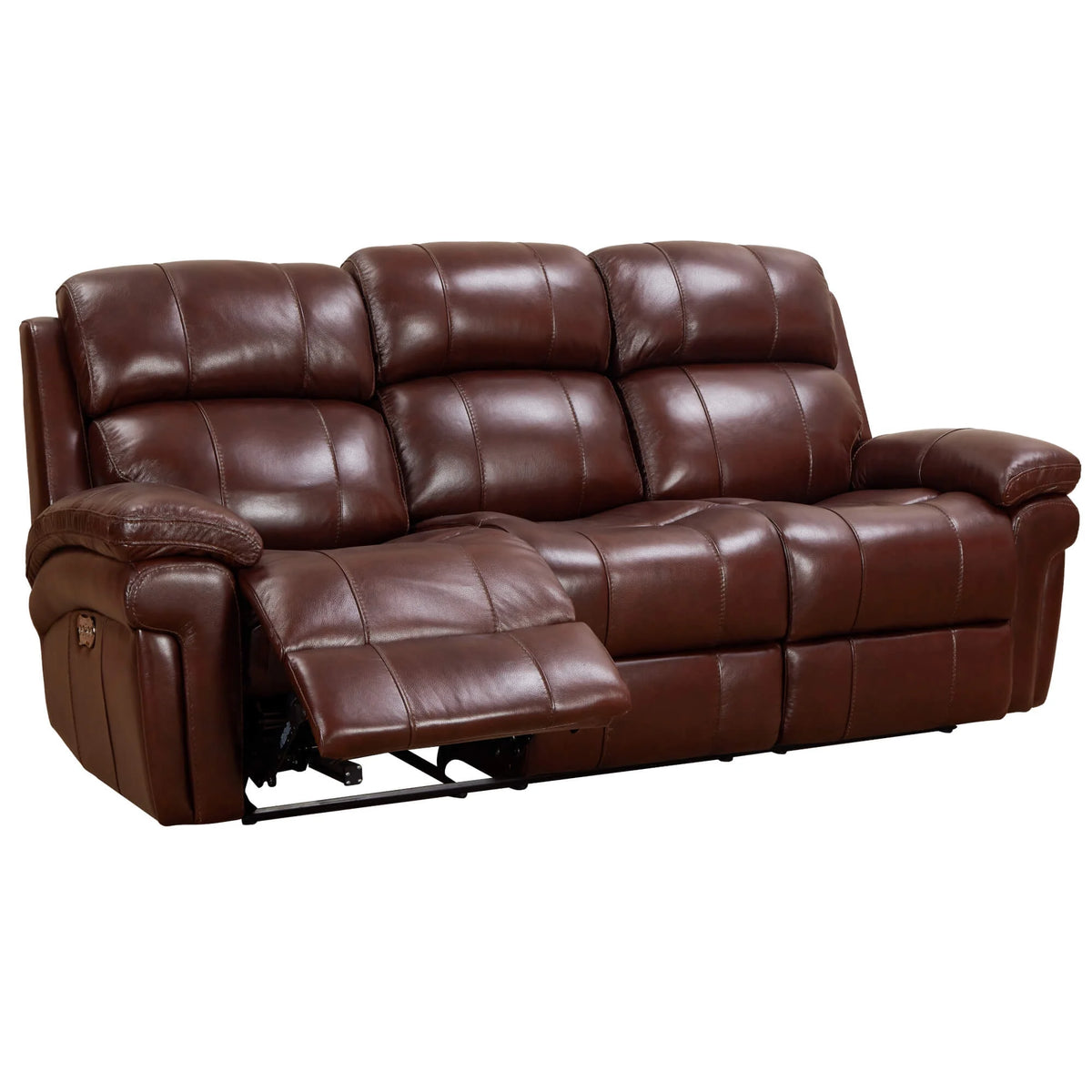 Brown Leather Recliner Loveseat T36581
