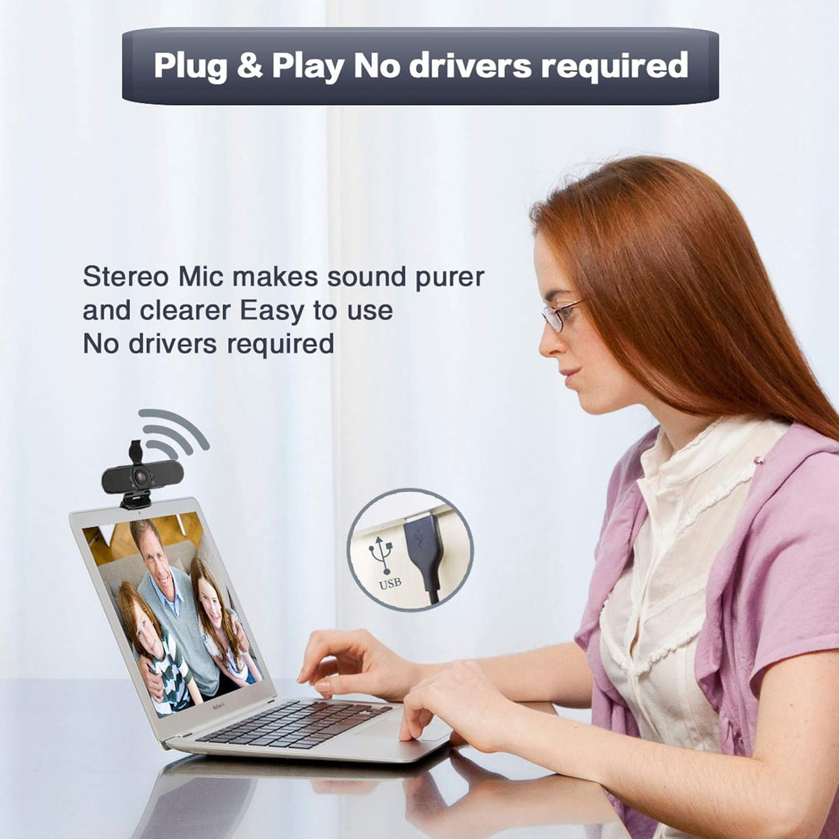 1080p HD USB Webcam with Microphone I407