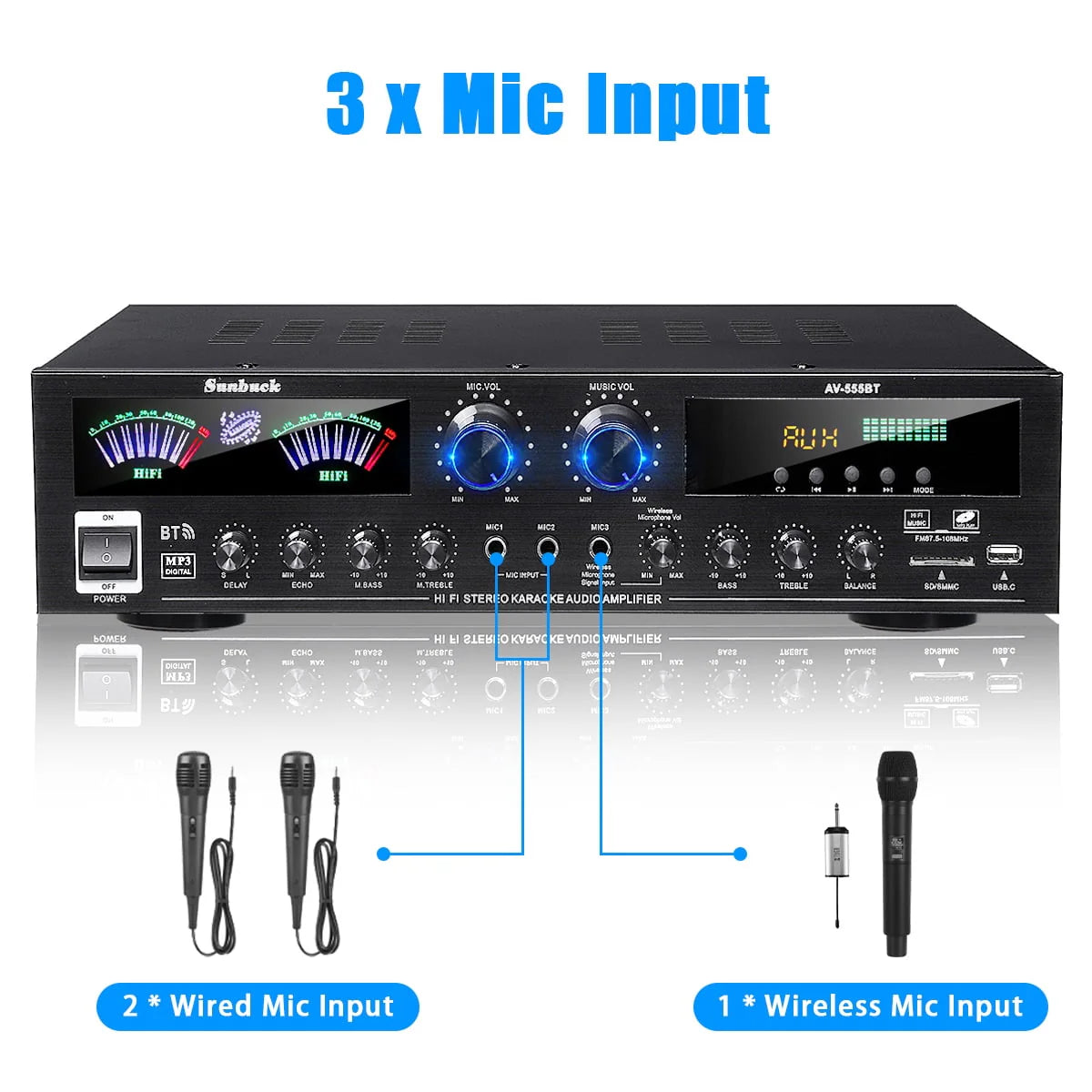 4000W Bluetooth Audio Power Amplifier J239673